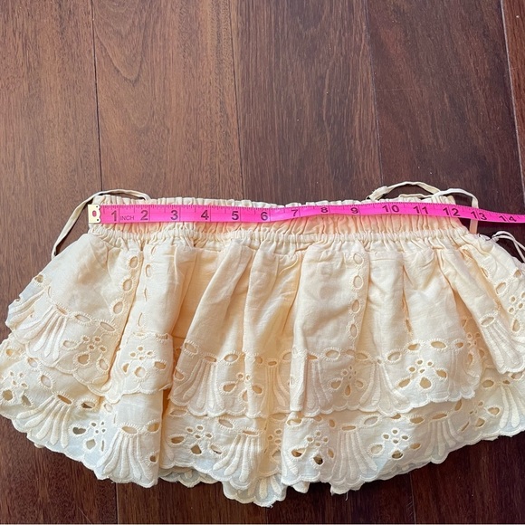 NWT Tularosa Stella Crop Top in Butter Yellow Ruffle Embroidered Smocked XXS - Picture 10 of 11